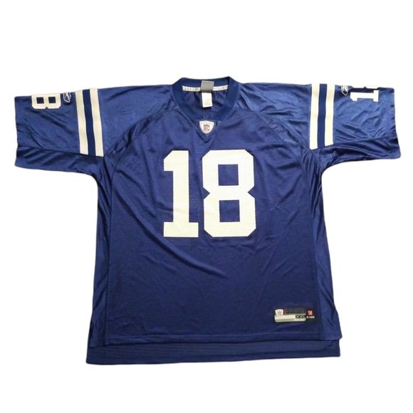 Vintage Men's NFL EQUIPMENT COLTS #18 Peyton Manning 2XL Blue Jersey - Picture 1 of 6
